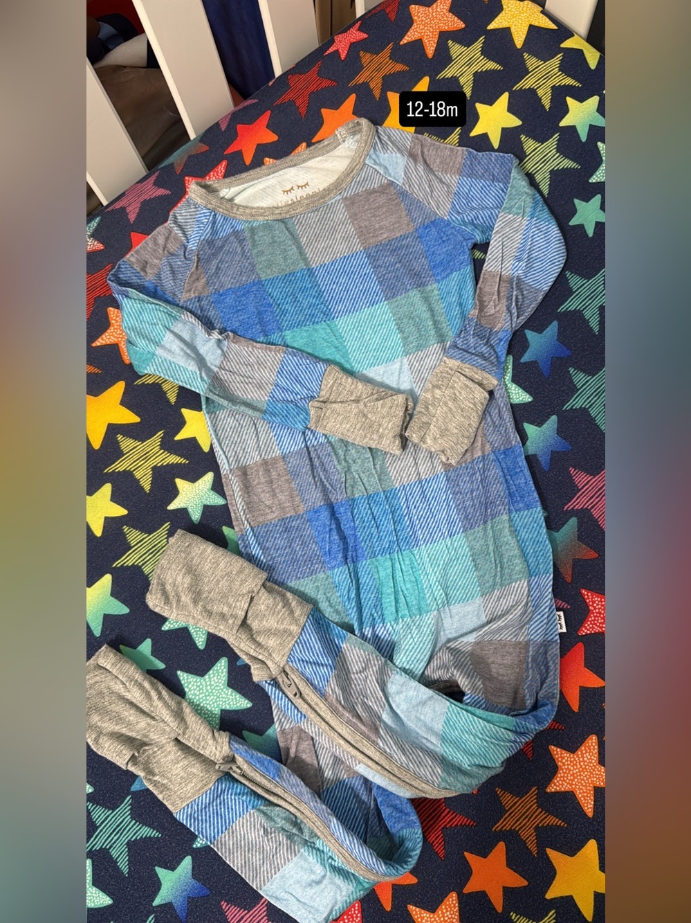 Arctic Plaid Crescent Zippy Little Sleepies